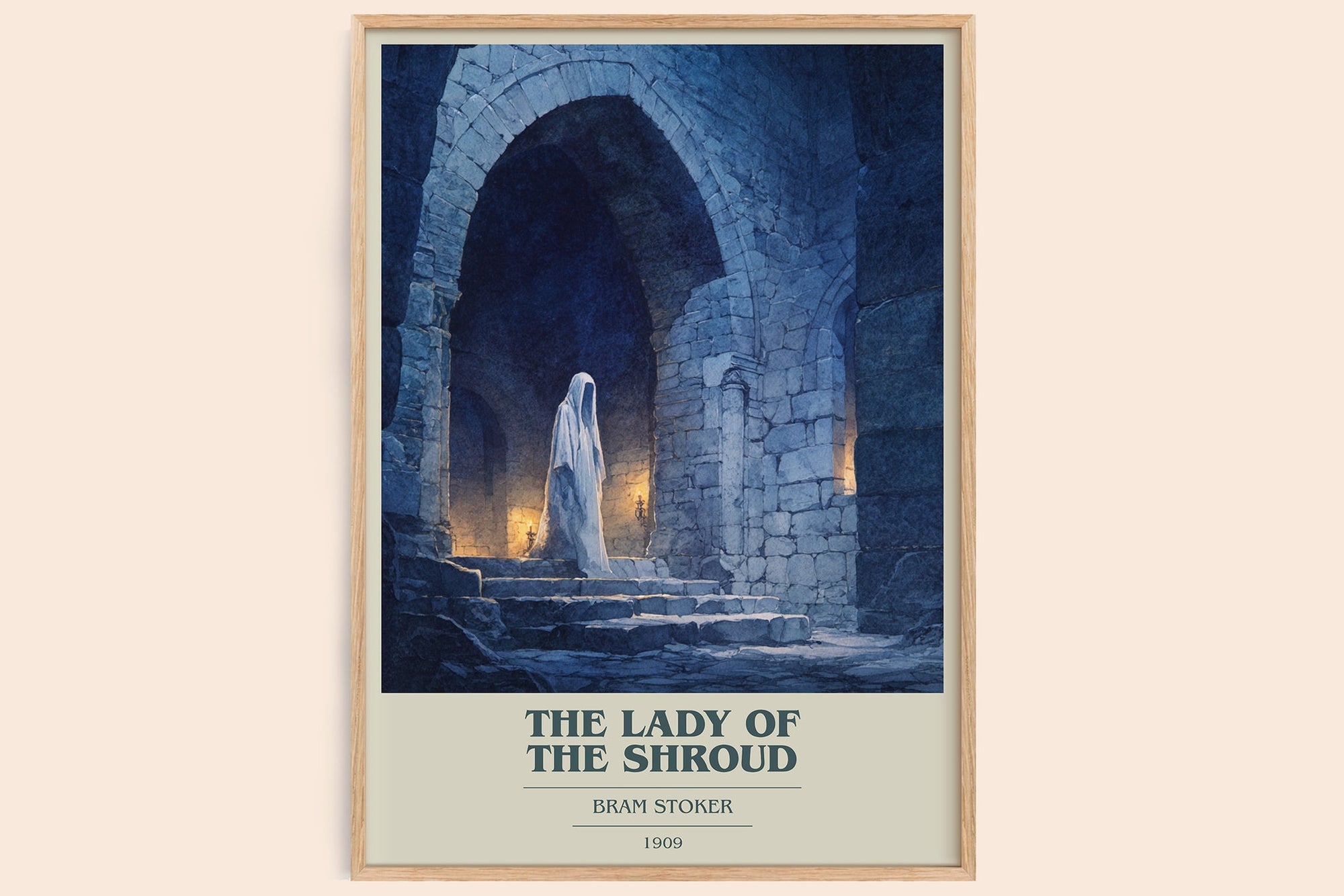 The Lady of the Shroud book cover book poster by Bram Stoker – framed literary art print
