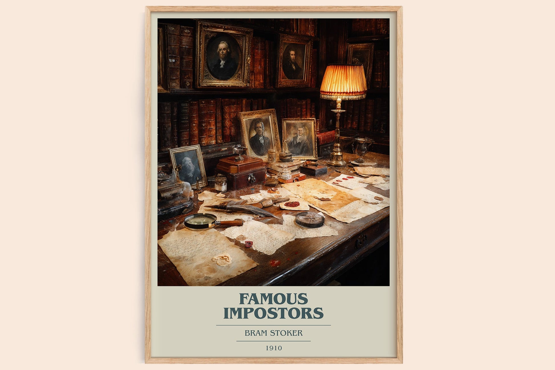 Famous Impostors book cover book poster by Bram Stoker – framed literary art print