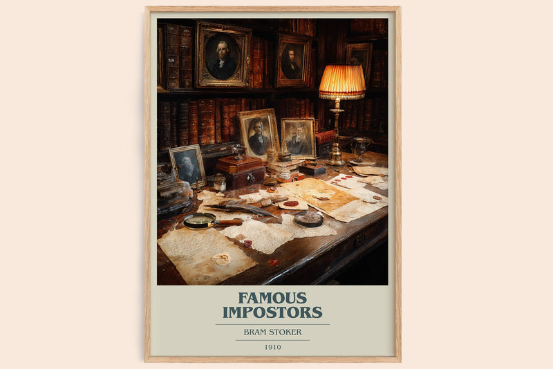 Famous Impostors book cover book poster by Bram Stoker – framed literary art print