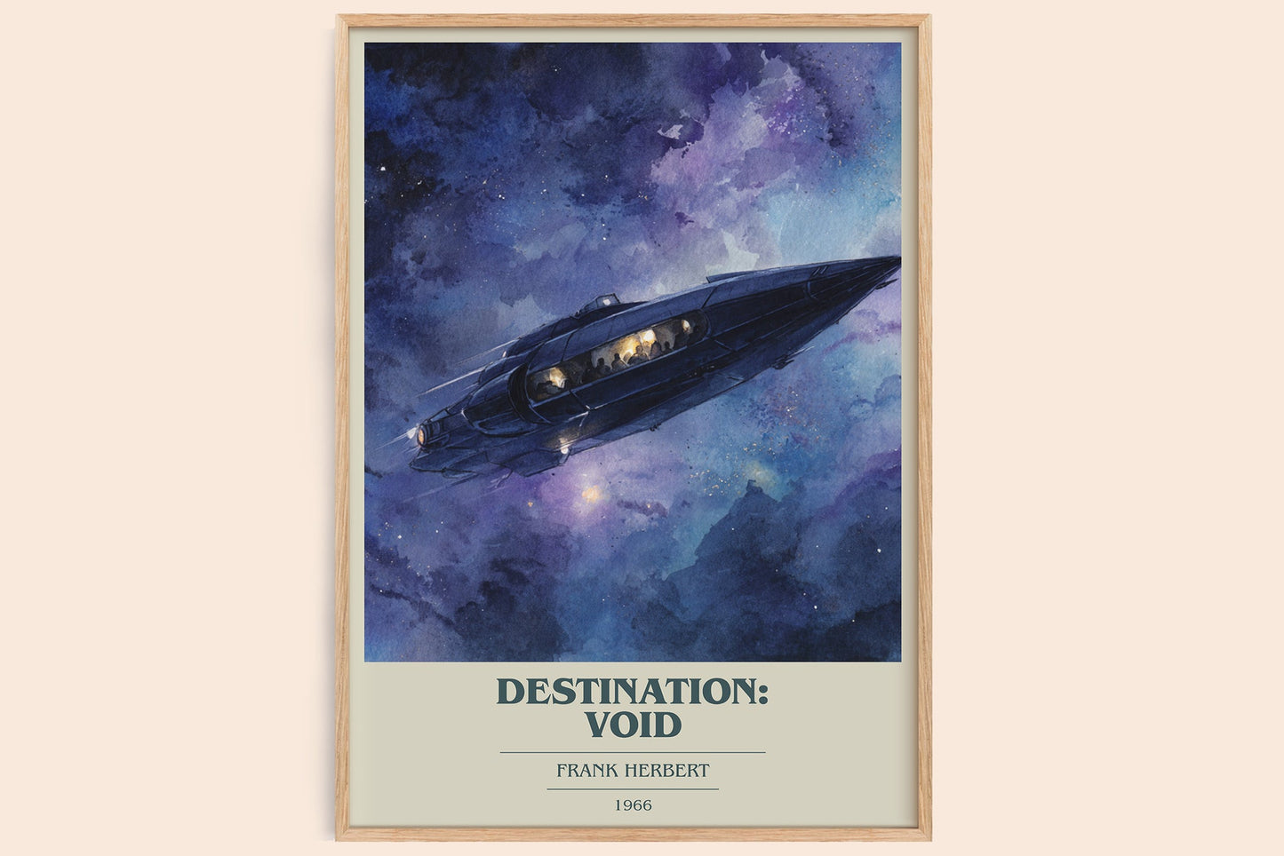 Destination: Void book cover book poster by Frank Herbert – framed literary art print