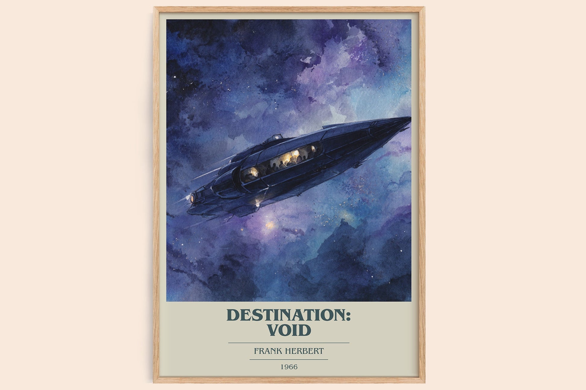 Destination: Void book cover book poster by Frank Herbert – framed literary art print