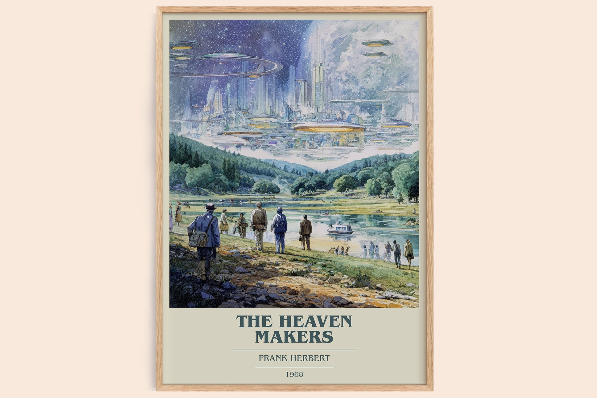 The Heaven Makers book cover book poster by Frank Herbert – framed literary art print