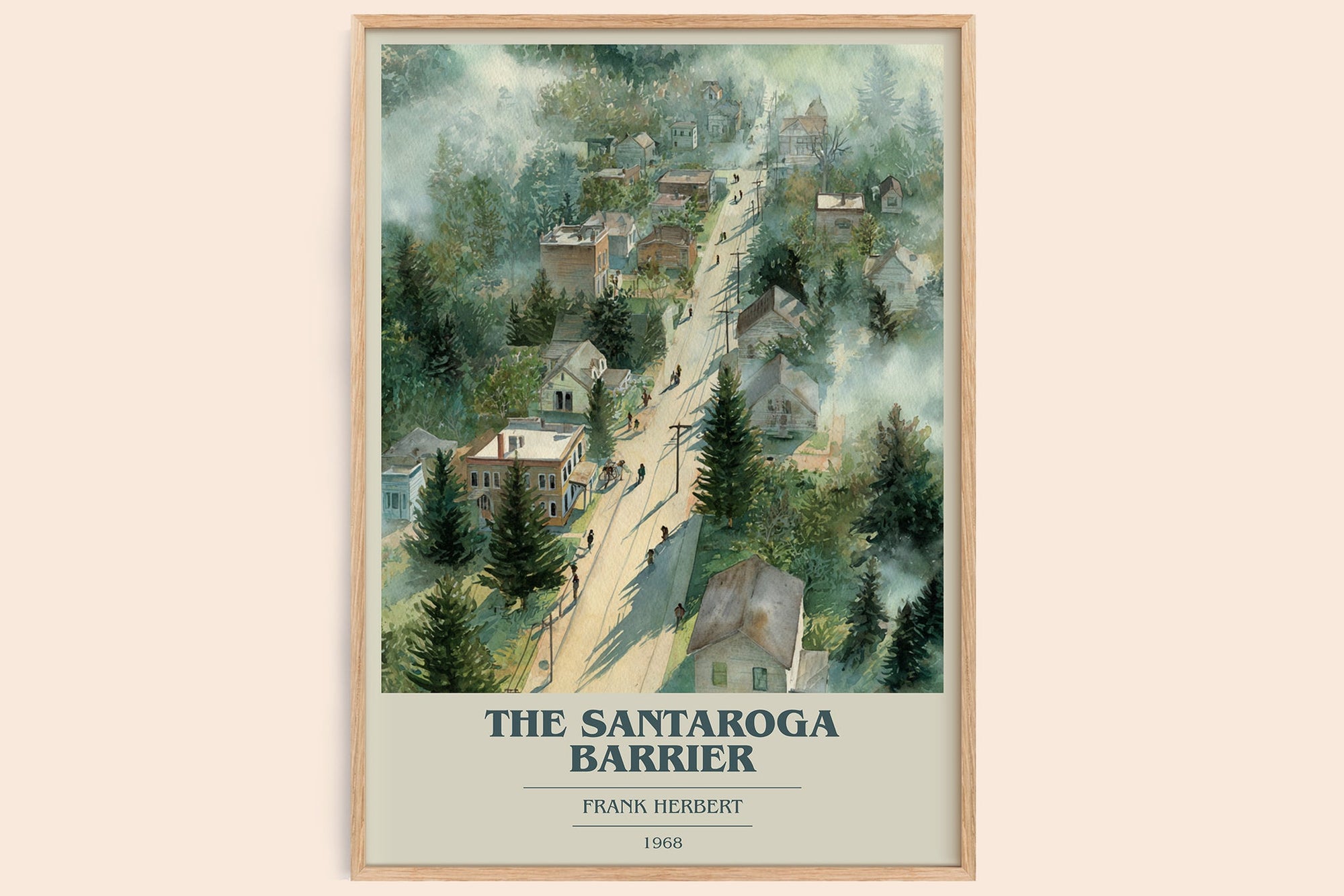 The Santaroga Barrier book cover book poster by Frank Herbert – framed literary art print