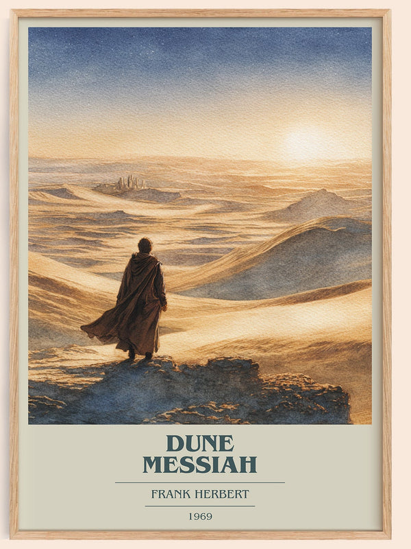 Dune Messiah book cover book poster by Frank Herbert – framed literary art print