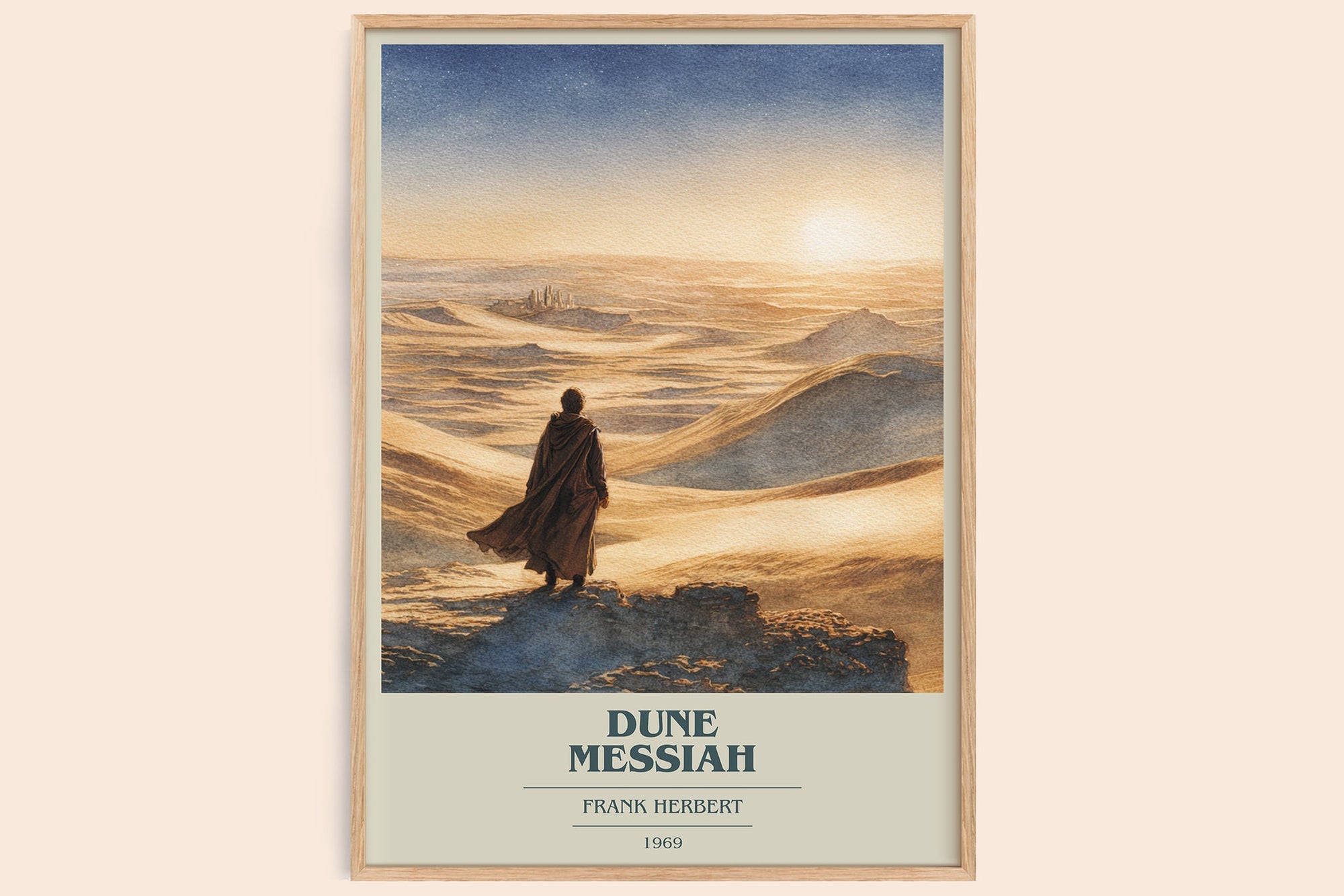 Dune Messiah book cover book poster by Frank Herbert – framed literary art print