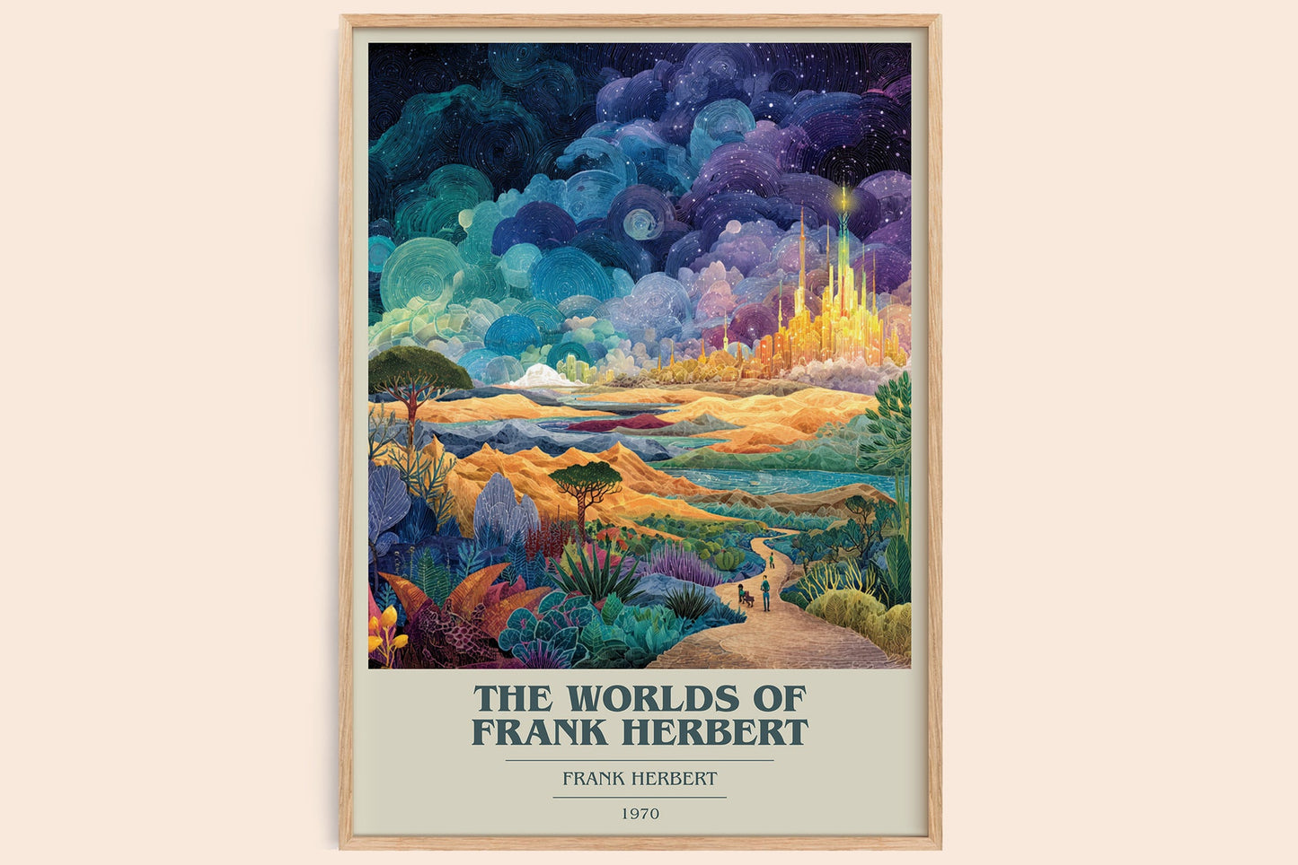 The Worlds of Frank Herbert book cover book poster by Frank Herbert – framed literary art print
