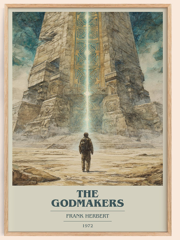 The Godmakers book cover book poster by Frank Herbert – framed literary art print