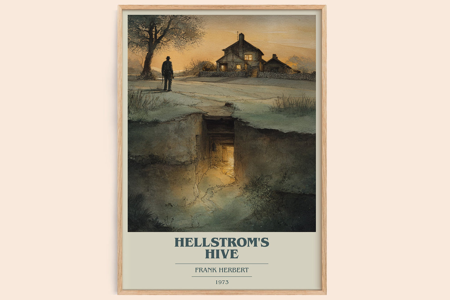 Hellstrom's Hive book cover book poster by Frank Herbert – framed literary art print