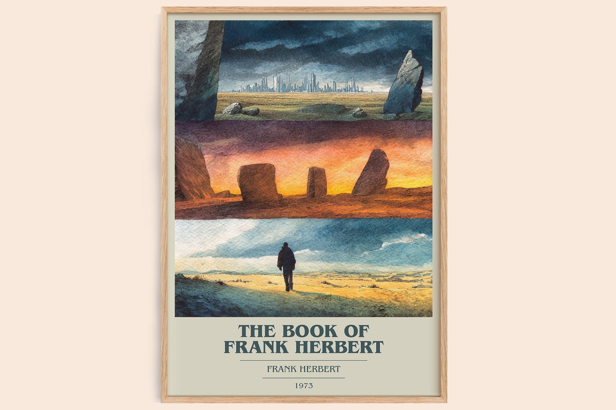 The Book of Frank Herbert book cover book poster by Frank Herbert – framed literary art print