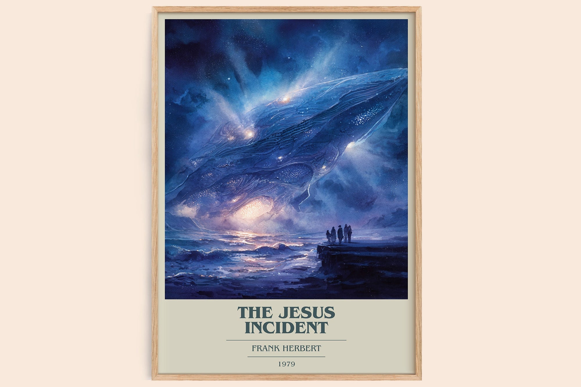 The Jesus Incident book cover book poster by Frank Herbert – framed literary art print