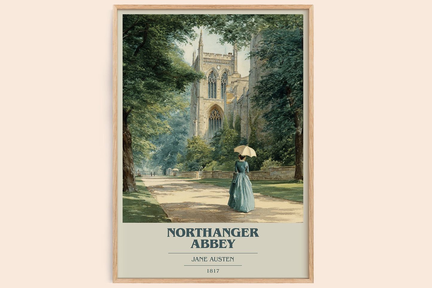 Northanger Abbey book cover book poster by Jane Austen – framed literary art print