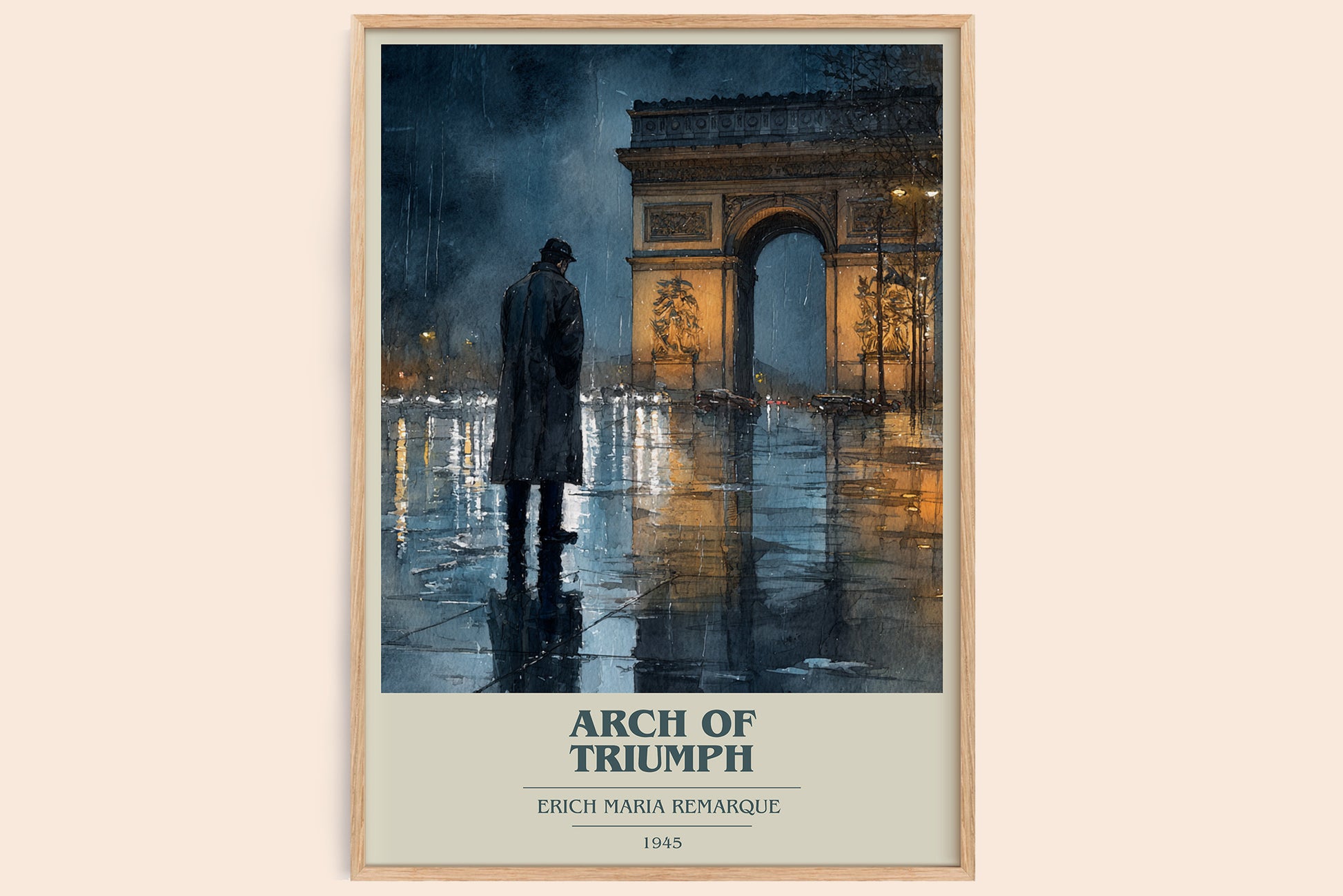 Arch Of Triumph book cover book poster by Erich Maria Remarque – framed literary art print
