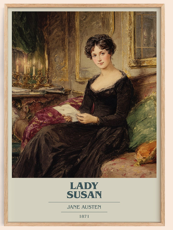 Lady Susan book cover book poster by Jane Austen – framed literary art print