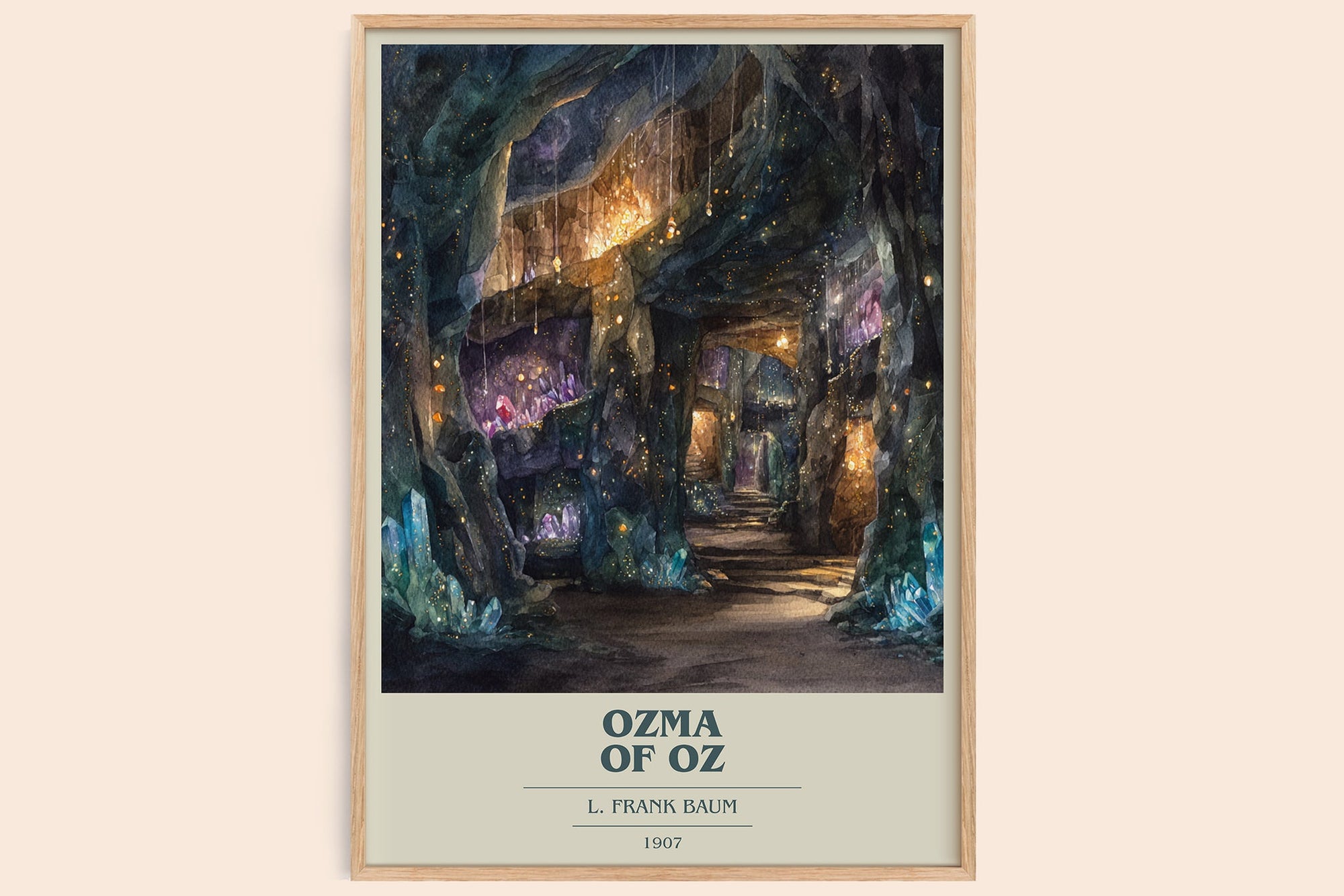Osma Of Oz book cover book poster by L. Frank Baum – framed literary art print