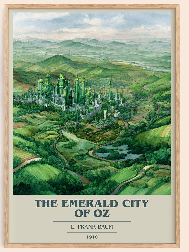 The Emerald City of Oz Book Cover Poster by L. Frank Baum