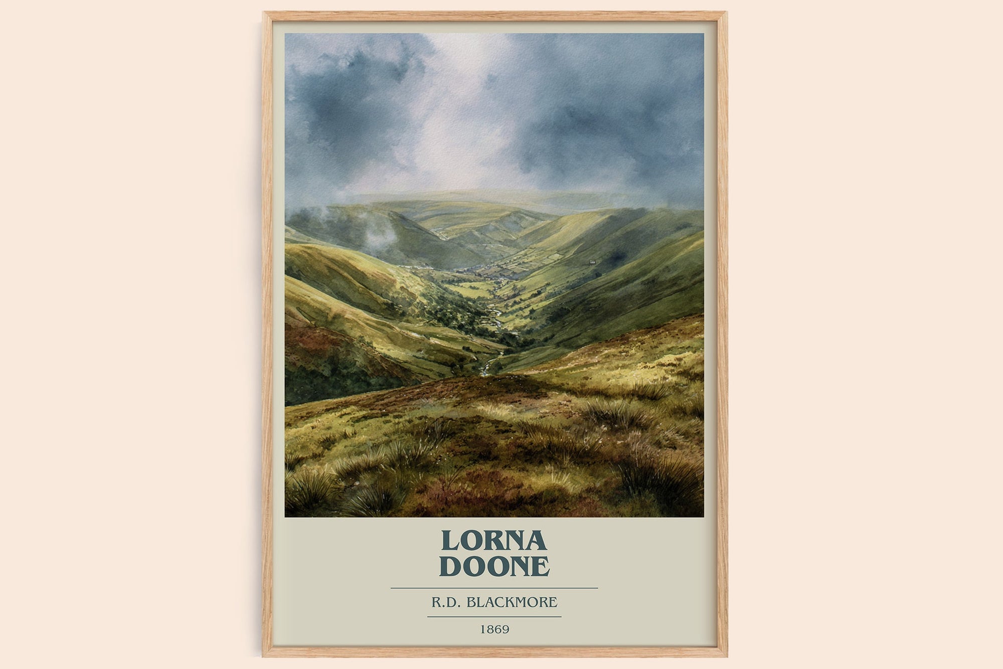 Lorna Doone book cover book poster by R.D. Blackmore – framed literary art print