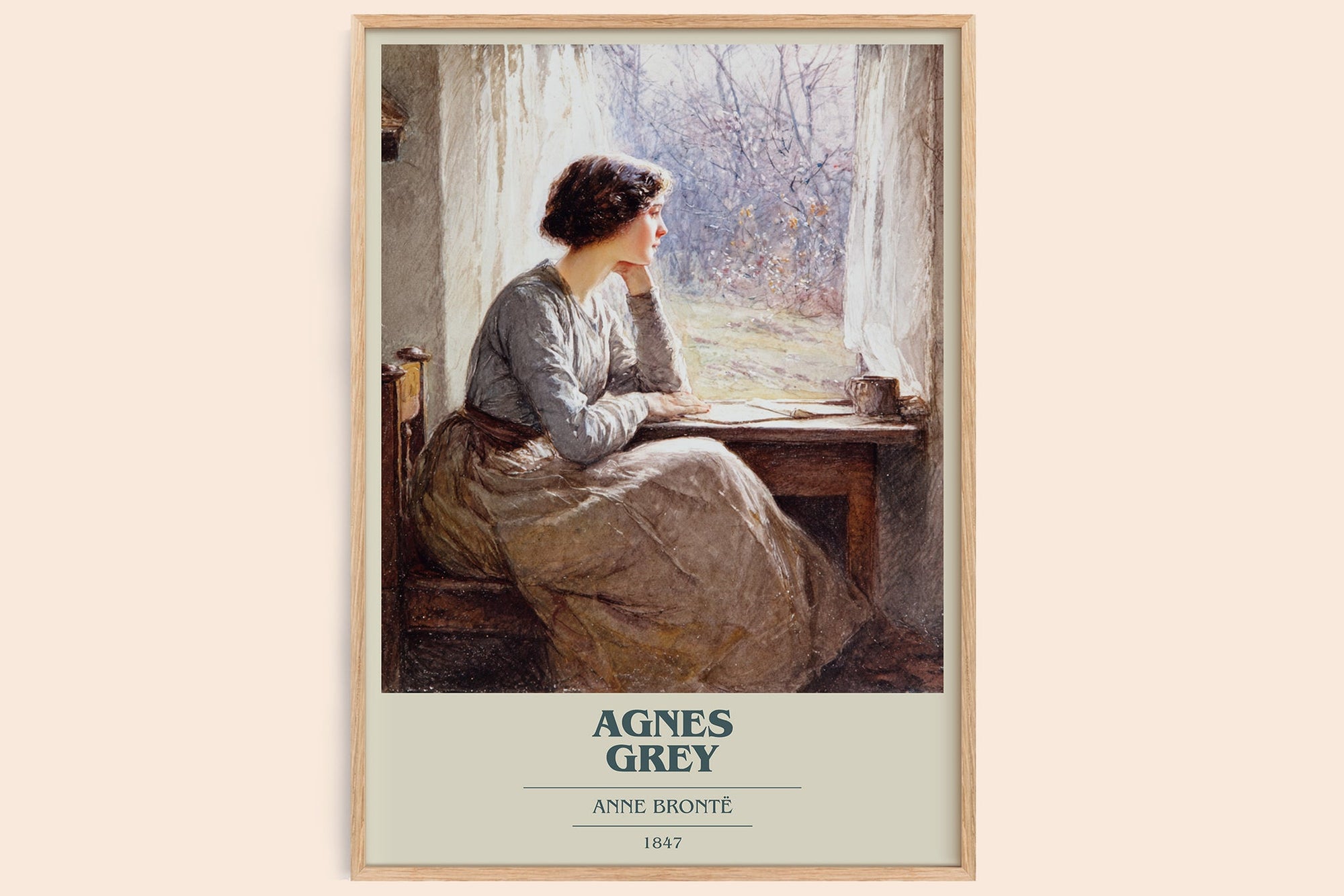 Agnes Grey book cover book poster by Anne Brontë – framed literary art print