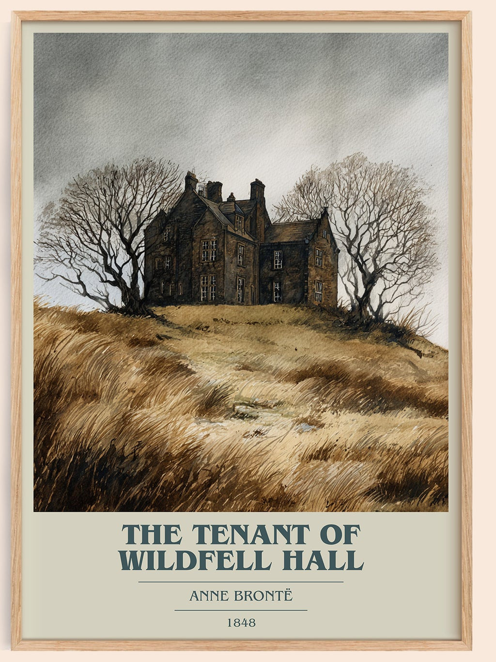 The Tenant Of Wildfell Hall book cover book poster by Anne Brontë – framed literary art print