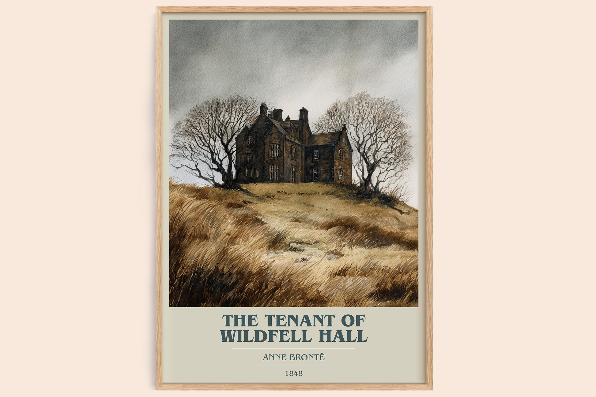 The Tenant Of Wildfell Hall book cover book poster by Anne Brontë – framed literary art print