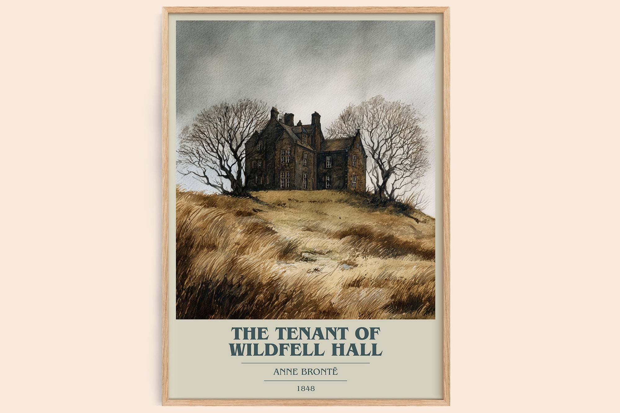 The Tenant Of Wildfell Hall book cover book poster by Anne Brontë – framed literary art print