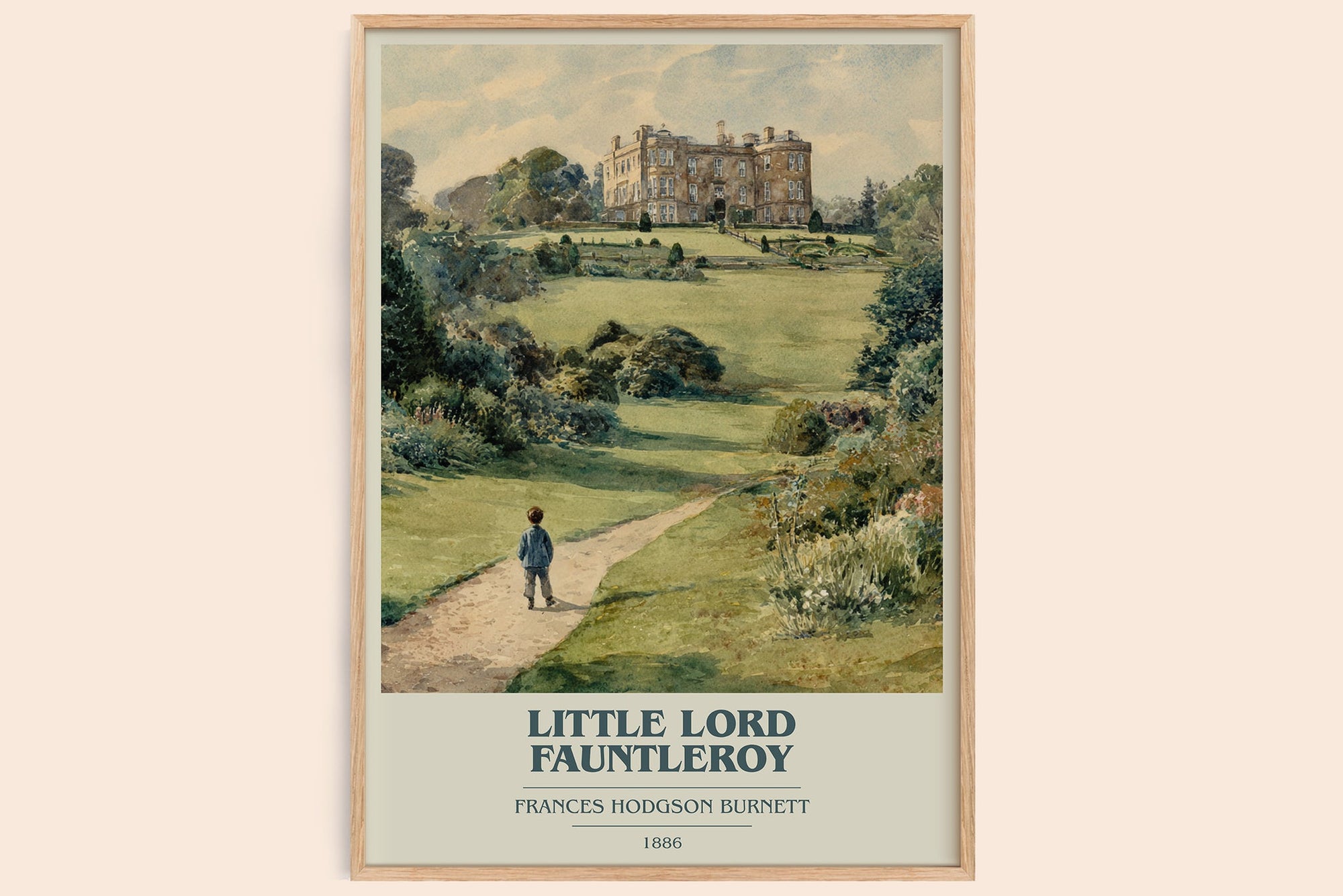 Little Lord Fauntleroy book cover book poster by Frances Hodgson Burnett – framed literary art print