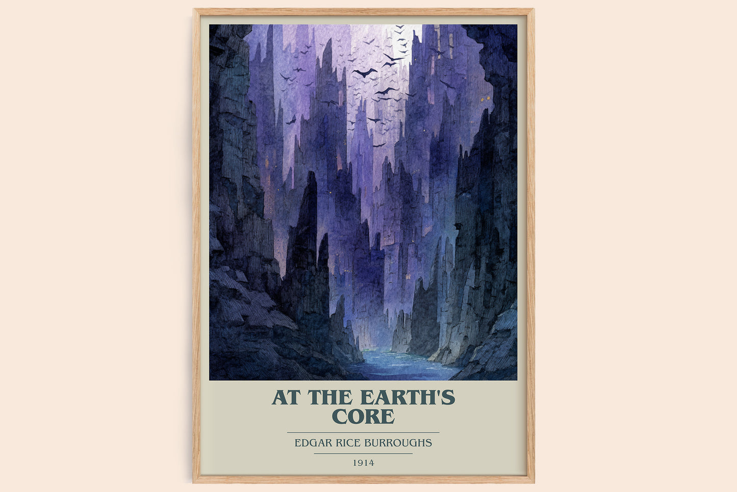 At The Earth's Core book cover book poster by Edgar Rice Burroughs – framed literary art print