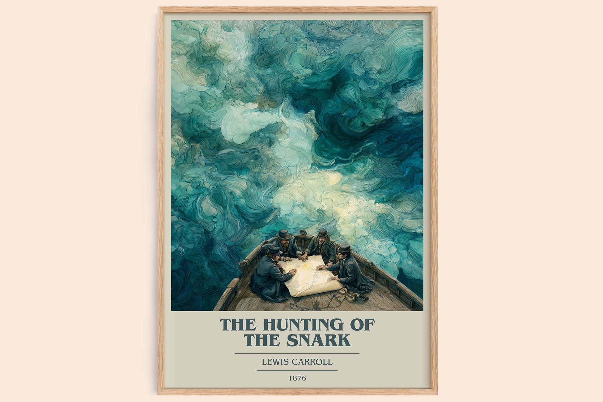 The Hunting Of The Snark book cover book poster by Lewis Carroll – framed literary art print