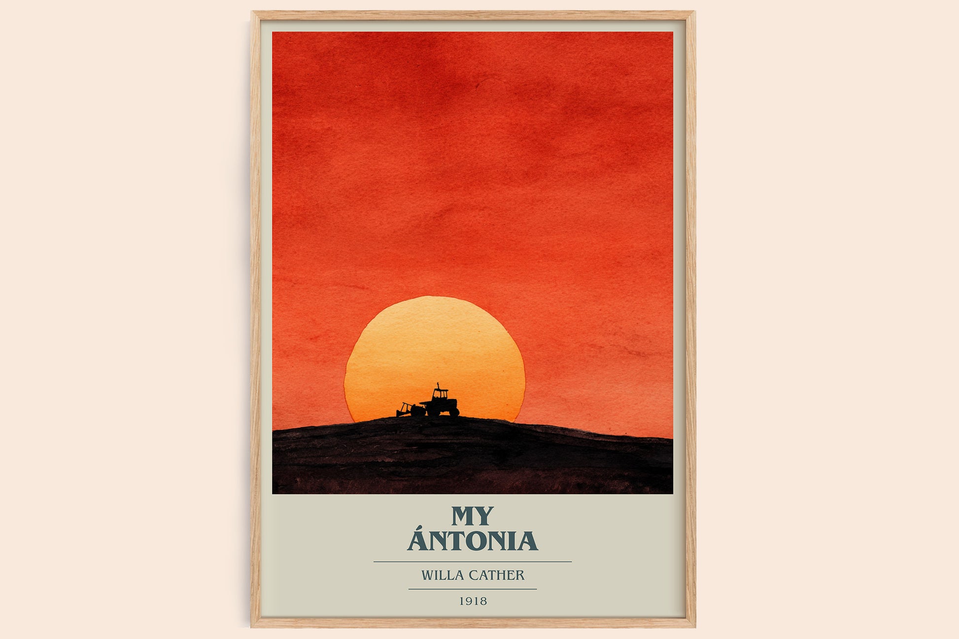 My Ántonia book cover book poster by Willa Cather – framed literary art print