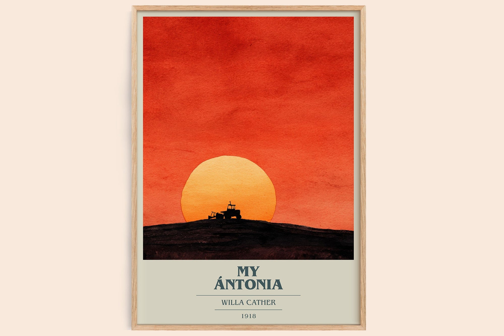 My Ántonia book cover book poster by Willa Cather – framed literary art print