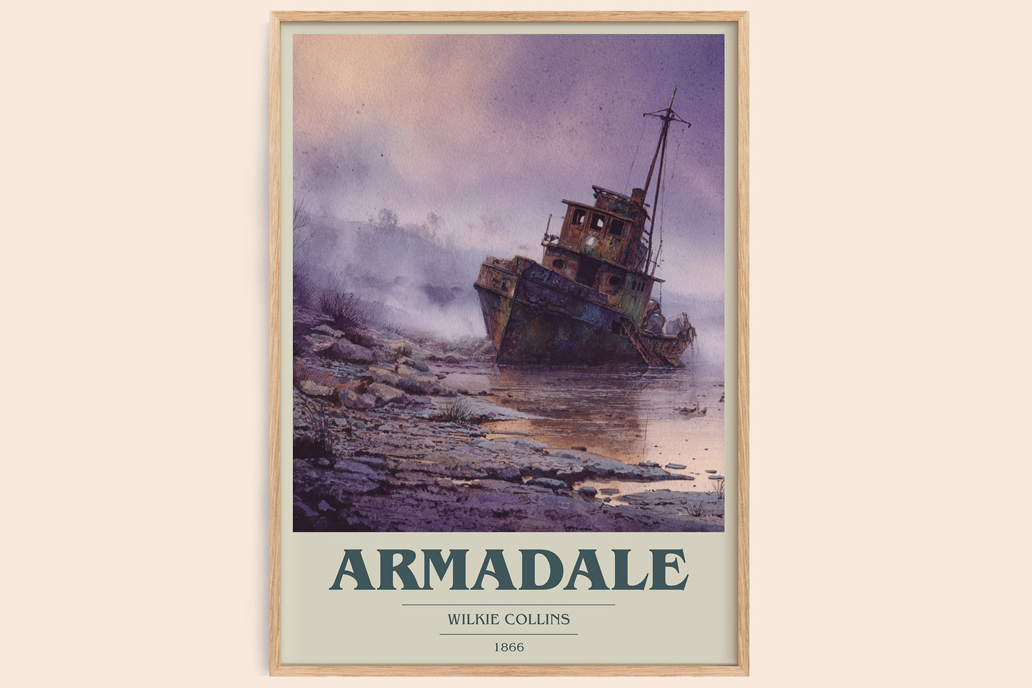 Armadale book cover book poster by Wilkie Collins – framed literary art print