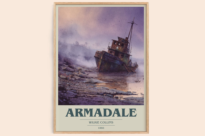 Armadale book cover book poster by Wilkie Collins – framed literary art print