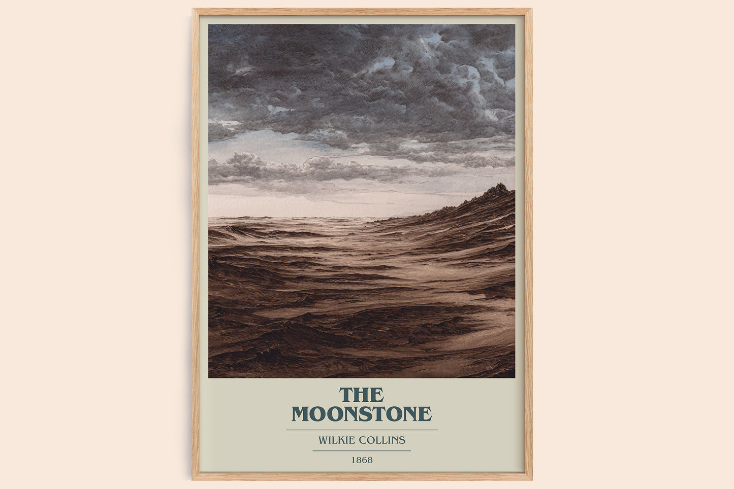 The Moonstone book cover book poster by Wilkie Collins – framed literary art print