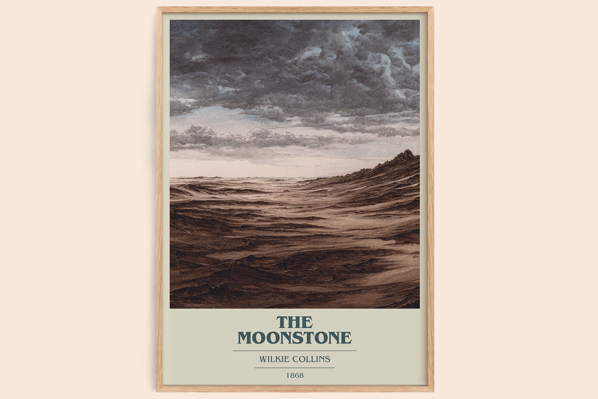 The Moonstone book cover book poster by Wilkie Collins – framed literary art print