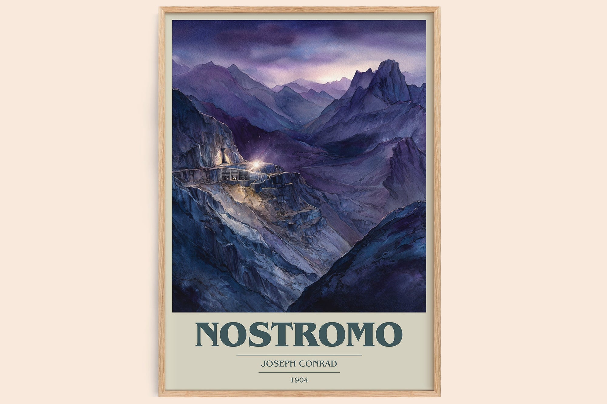 Nostromo book cover book poster by Joseph Conrad – framed literary art print