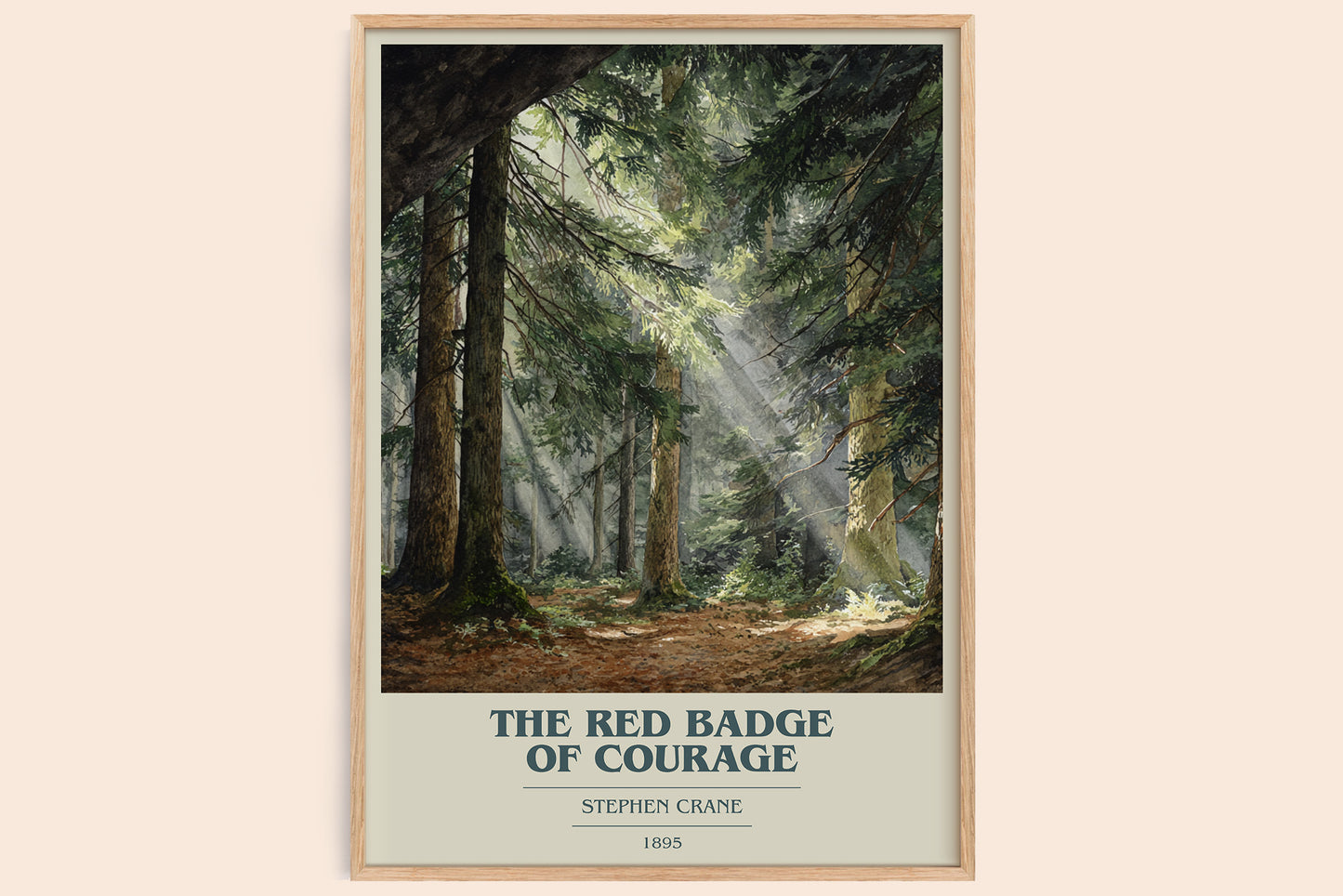 The Red Badge of Courage book cover book poster by Stephen Crane – framed literary art print