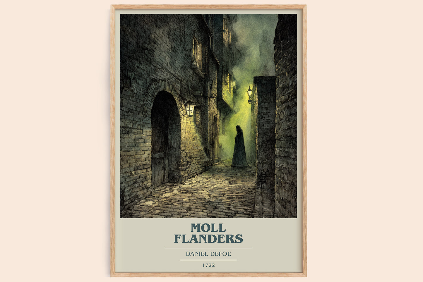 Moll Flanders book cover book poster by Daniel Defoe – framed literary art print