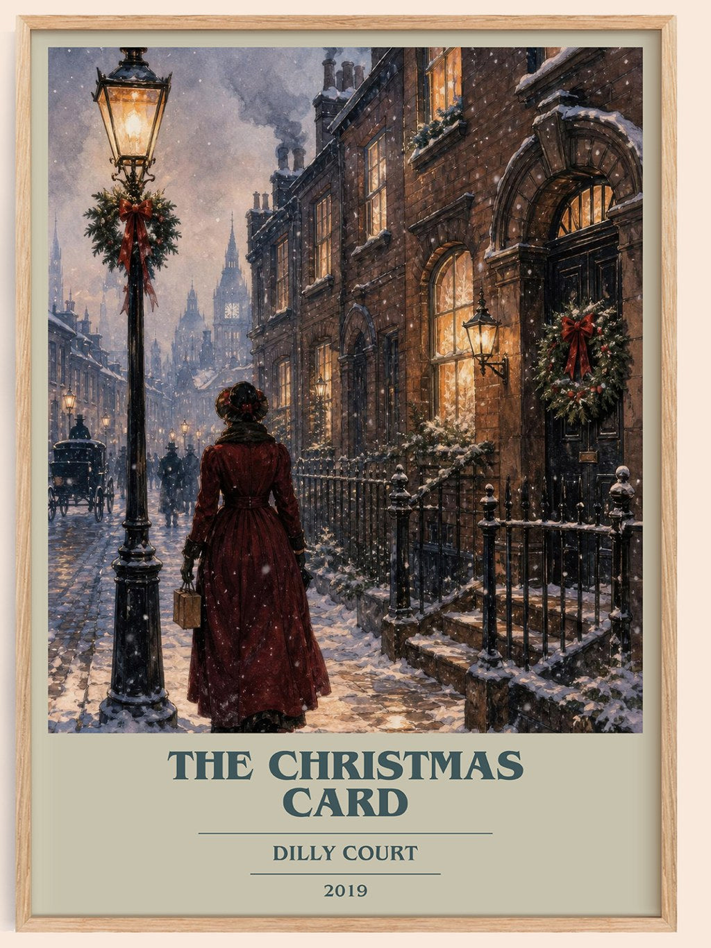 The Christmas Card book cover book poster by Dilly Court – framed literary art print