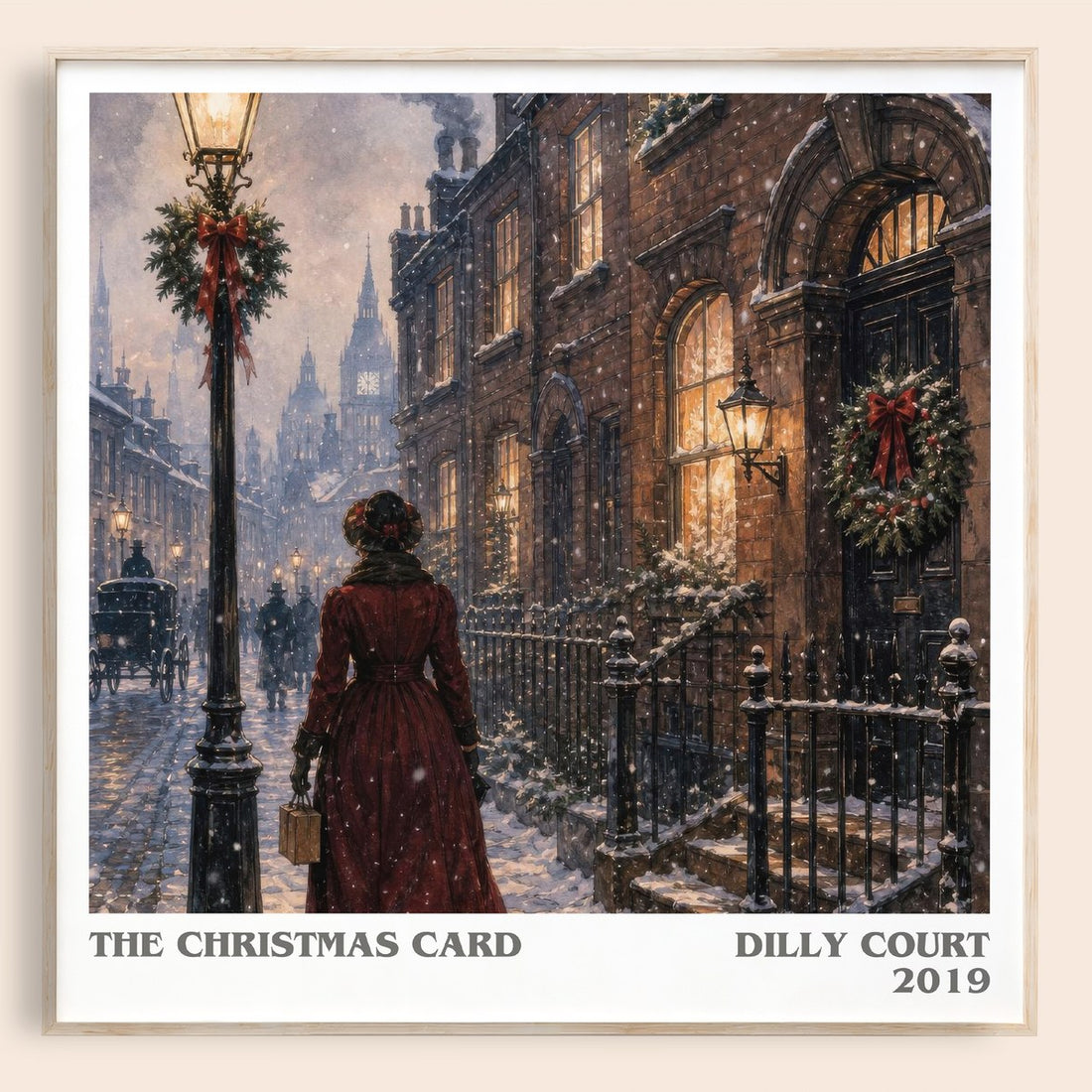 The Christmas Card literary book poster by Dilly Court – framed literary art print