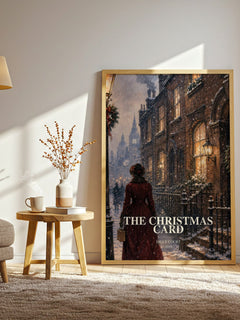 The Christmas Card watercolour print in frame leaning in hallway – historical fiction wall art