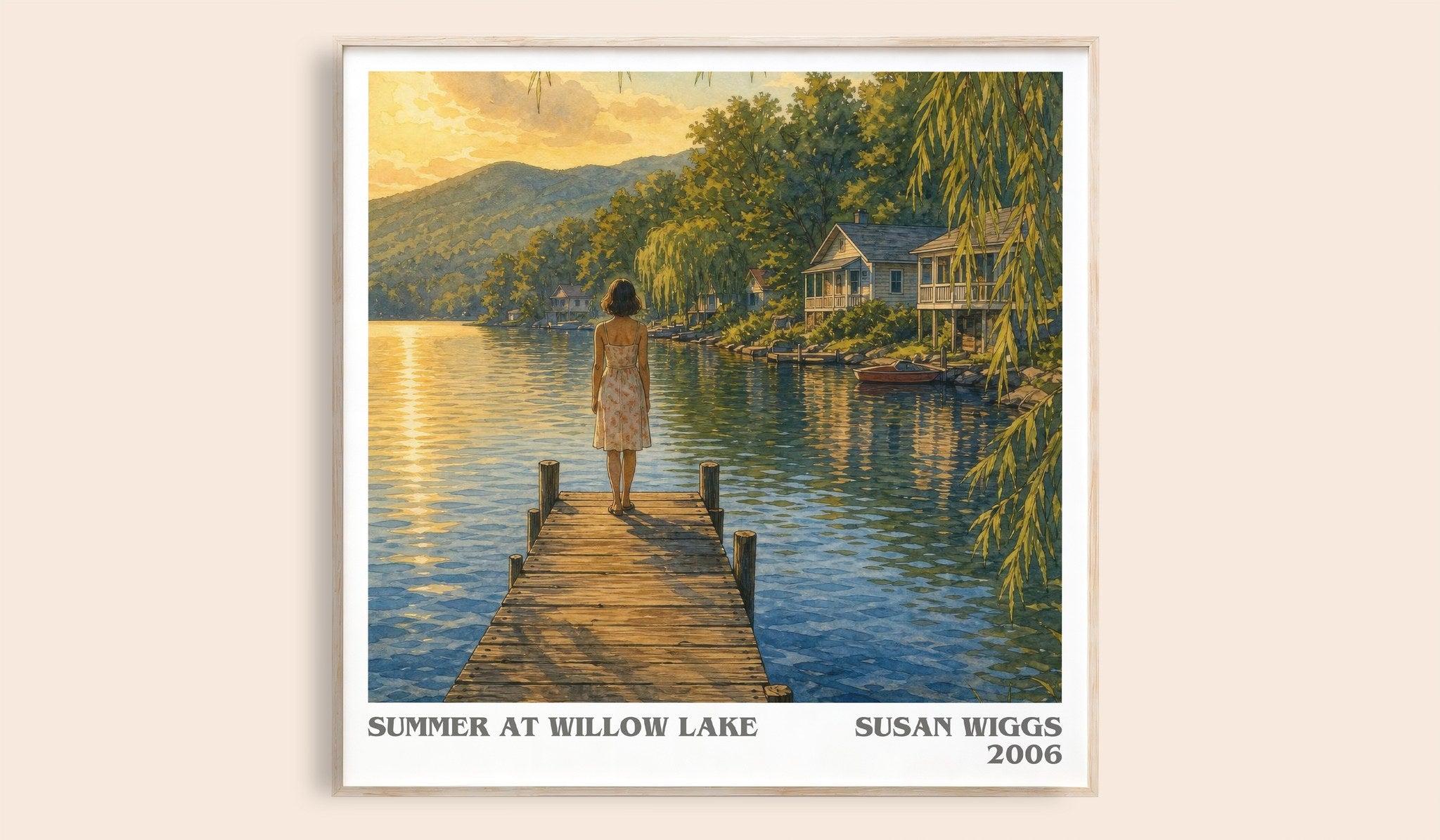 Summer at Willow Lake Literary Art Print by Susan Wiggs