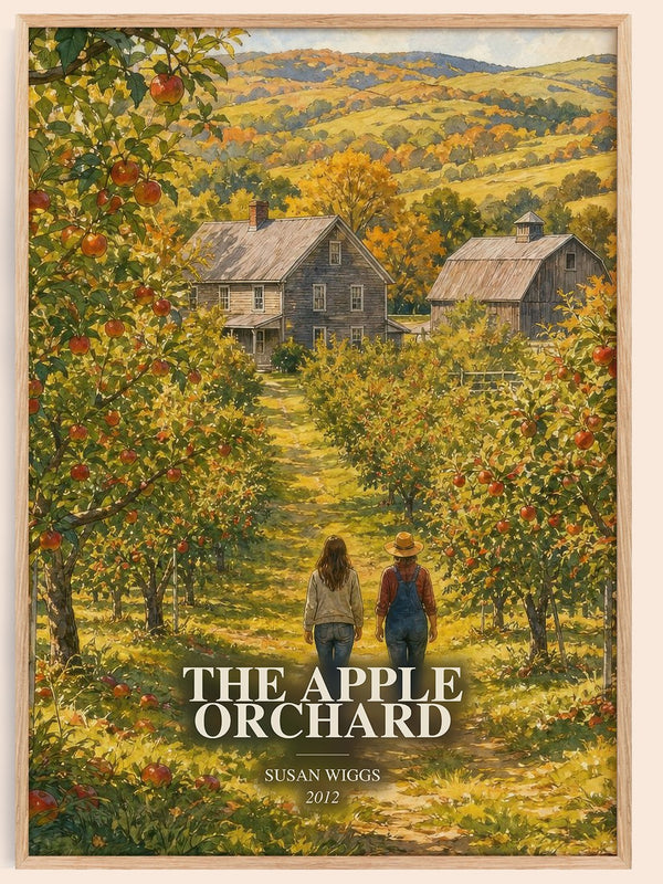 The Apple Orchard watercolour book poster by Susan Wiggs – framed literary art print