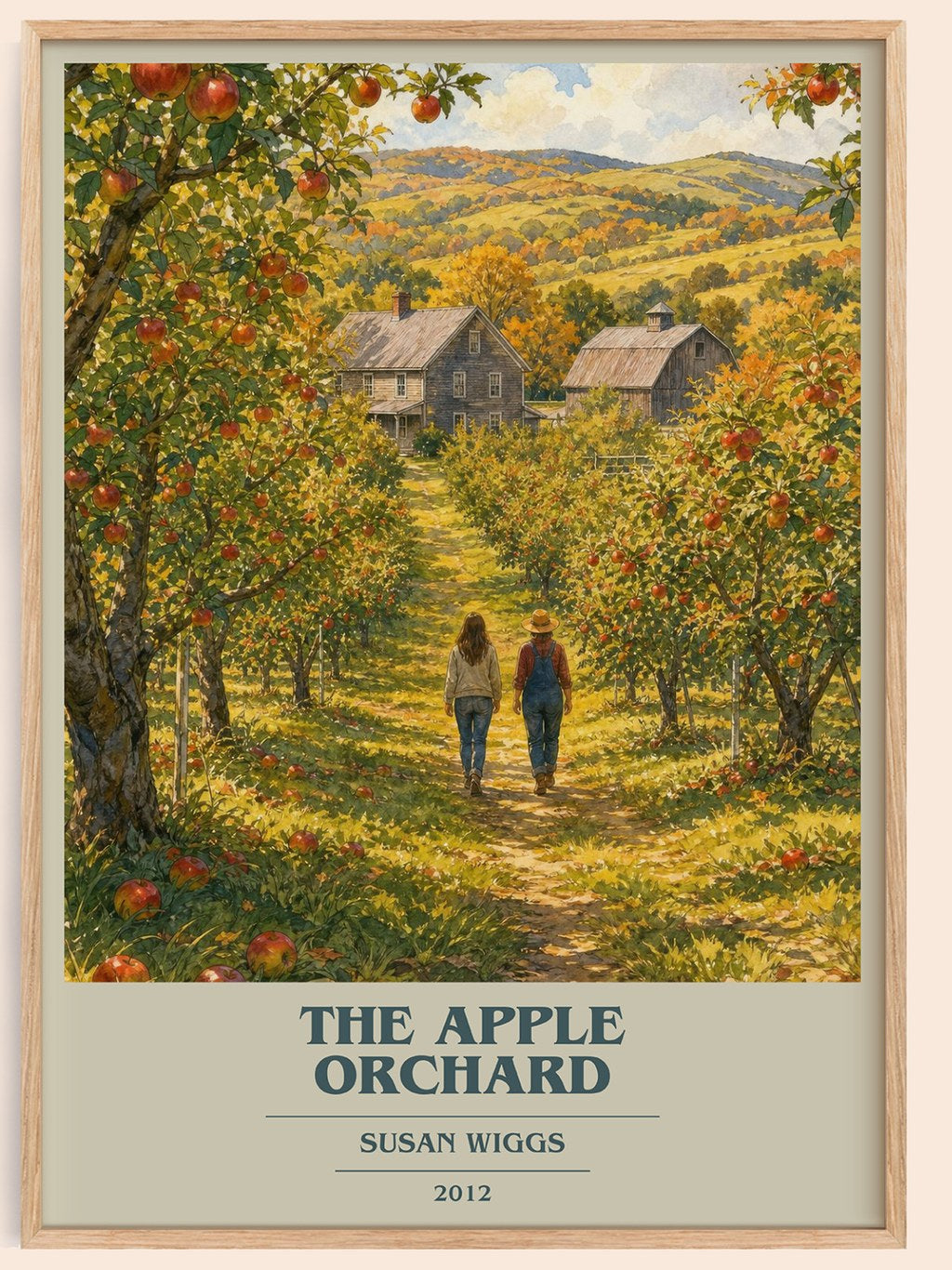 The Apple Orchard book cover book poster by Susan Wiggs – framed literary art print