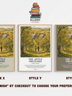The Apple Orchard bookish print in frame leaning in hallway – romance wall art