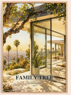 Family Tree watercolour book poster by Susan Wiggs – framed literary art print