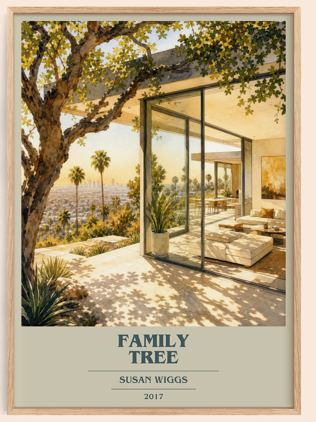 Family Tree book cover book poster by Susan Wiggs – framed literary art print