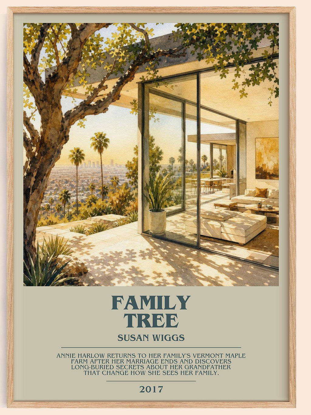 Family Tree bookish book poster by Susan Wiggs – framed literary art print
