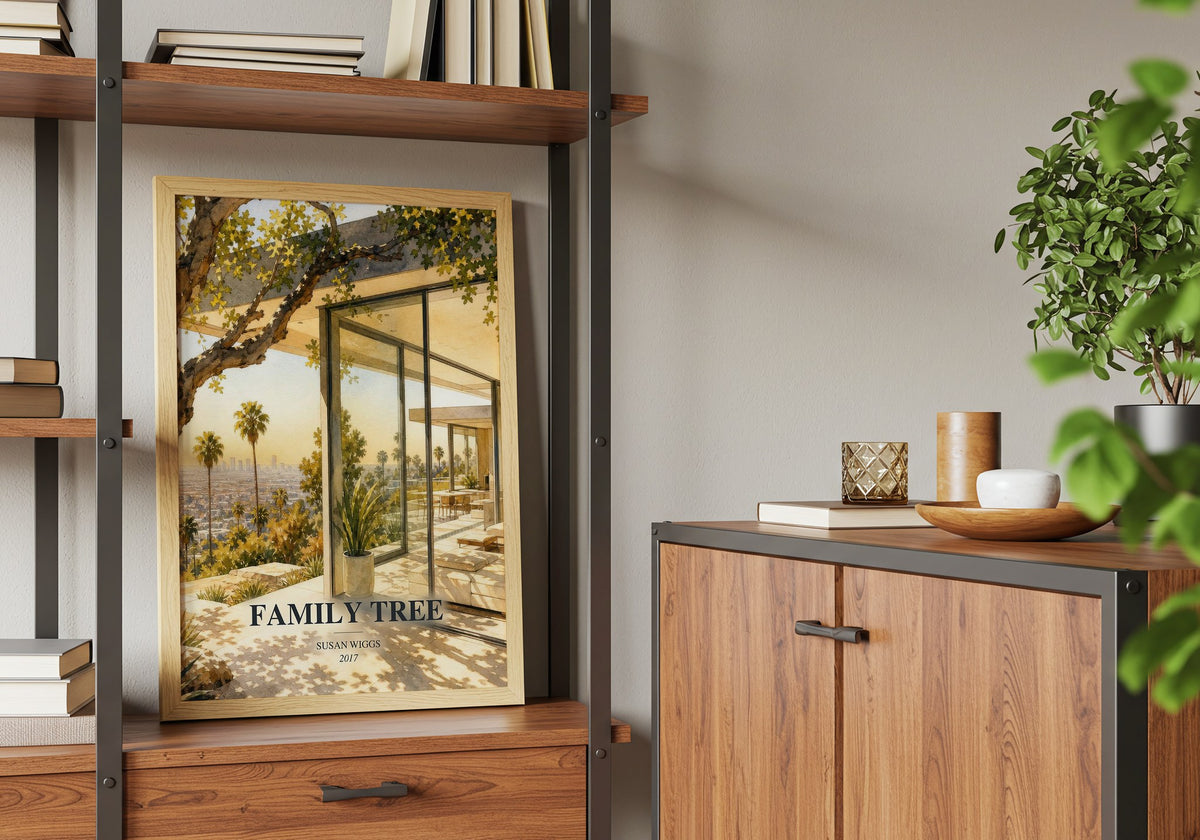 Family Tree book watercolour illustration paper finish options – matte satin gloss