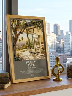 Family Tree bookish print framed by window – literary home decor