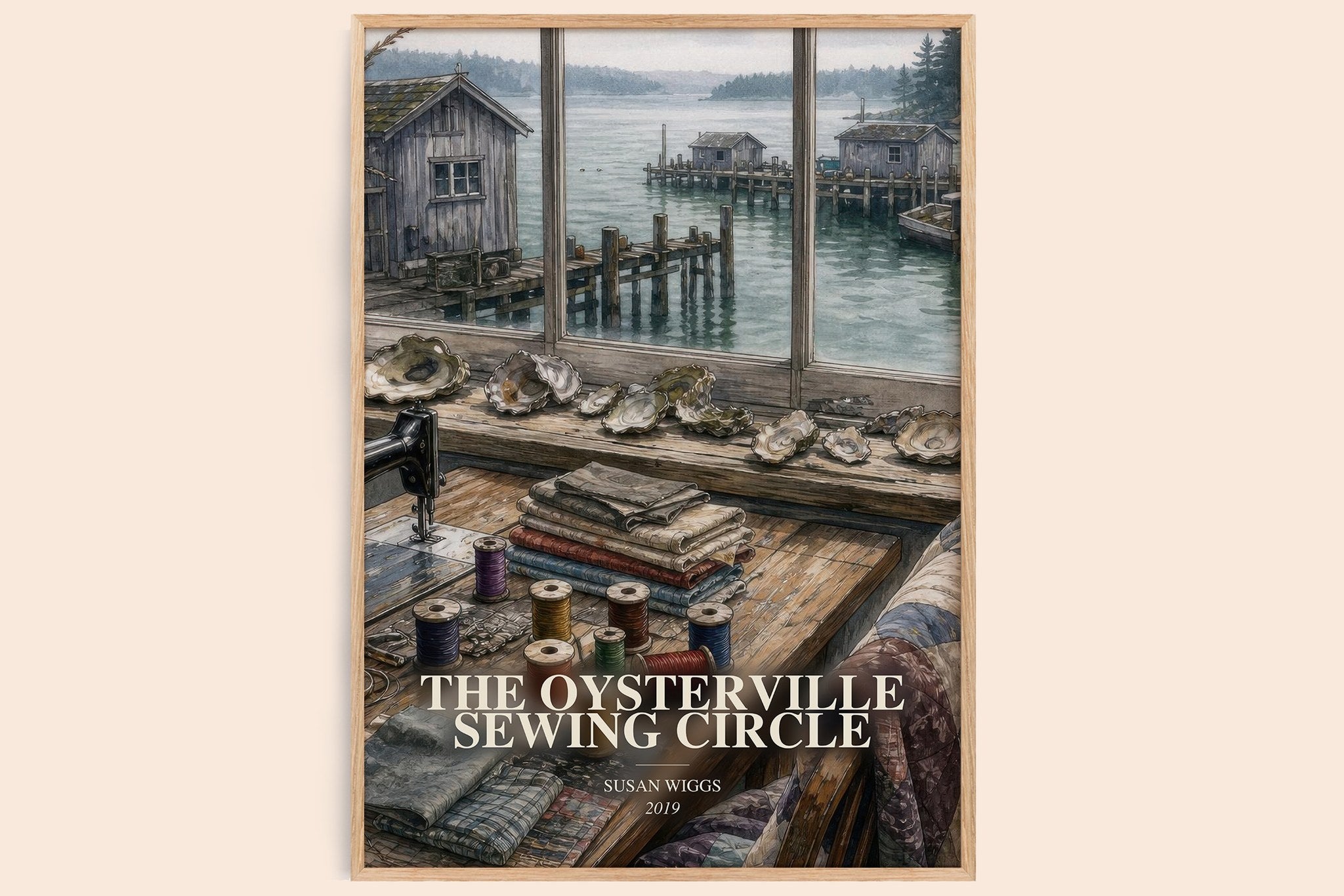Oysterville Sewing Circle Book Watercolour Illustration by Susan Wiggs
