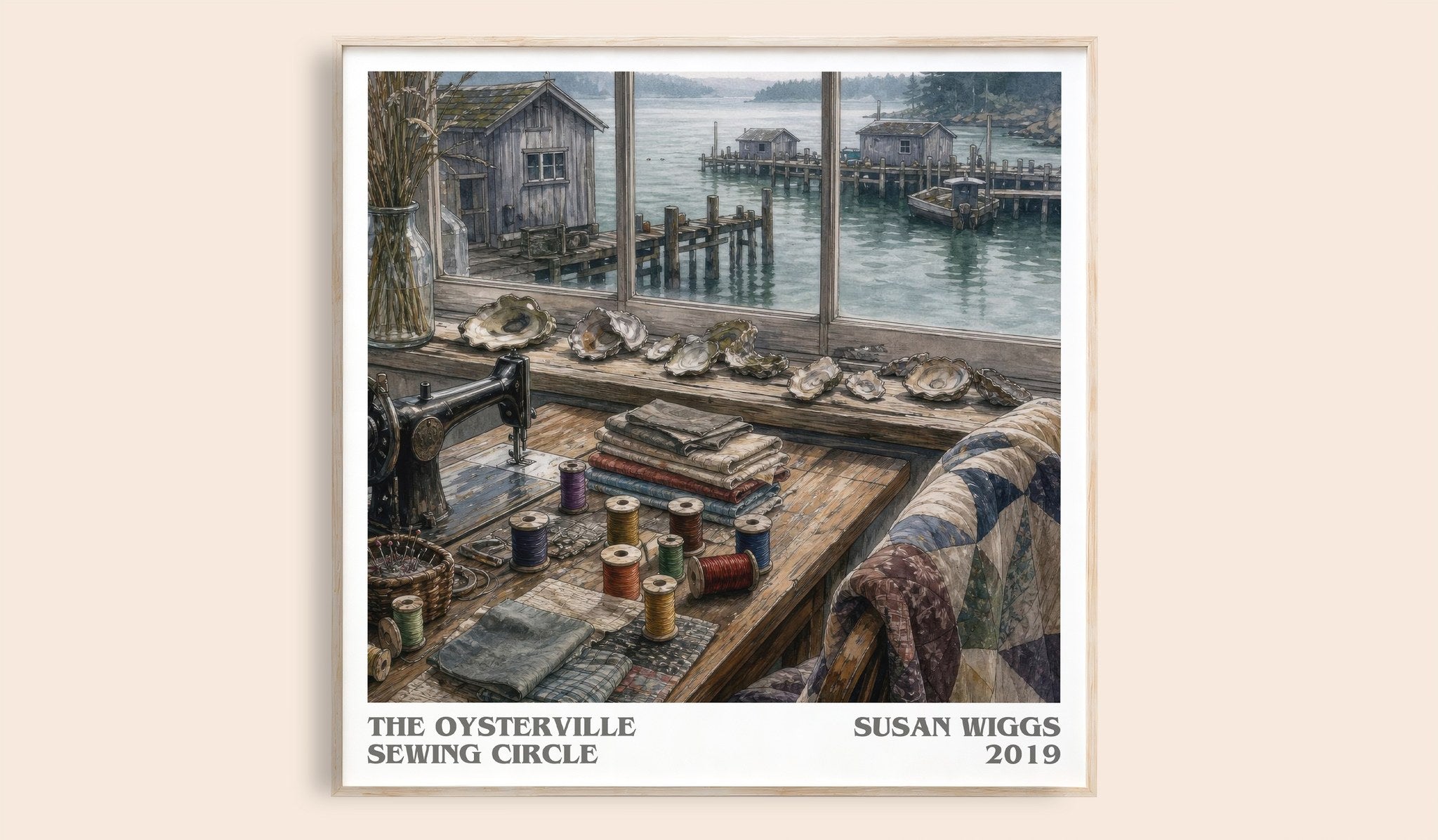 The Oysterville Sewing Circle Literary Art Print by Susan Wiggs